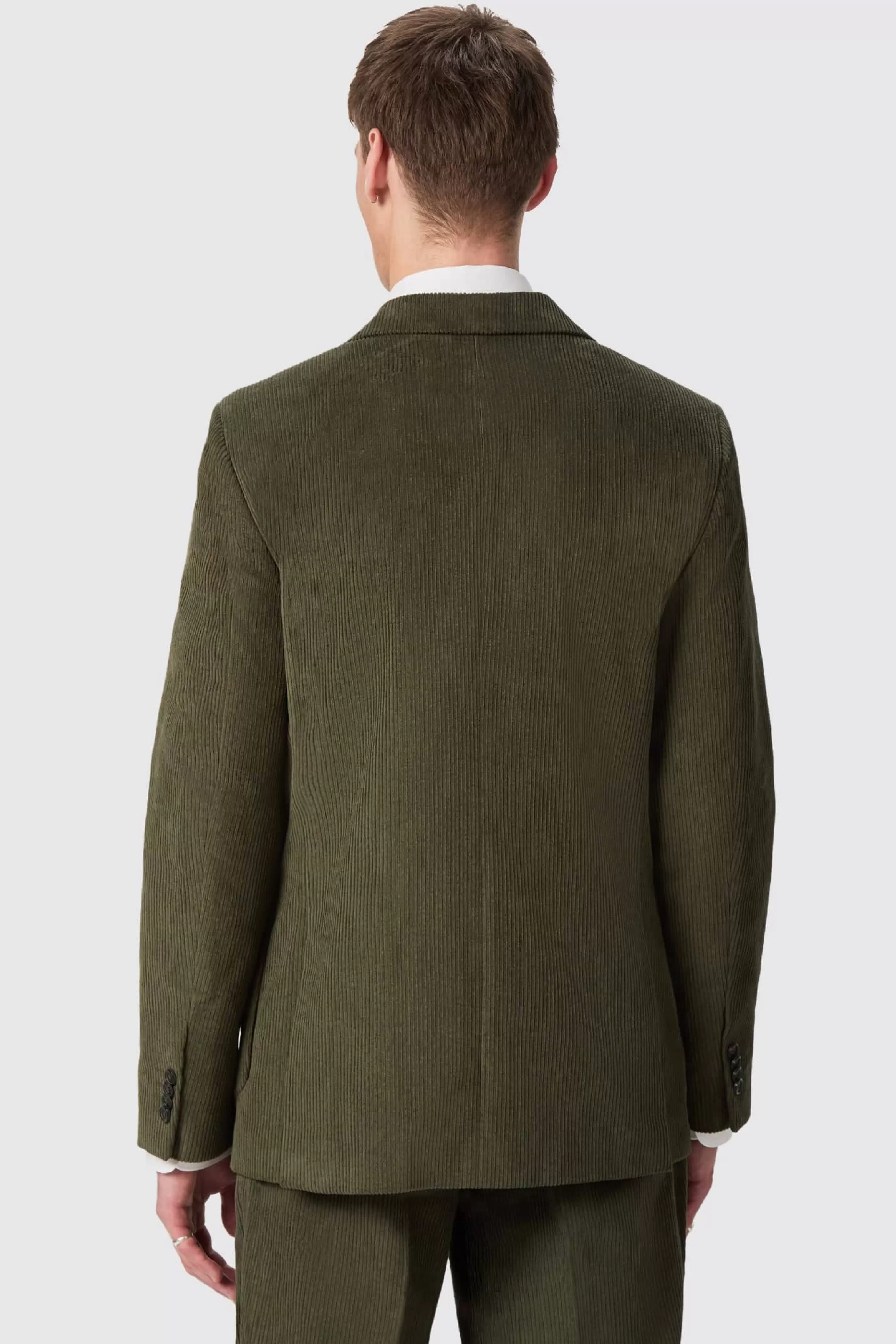 Brisbane Slim Fit Green Corduroy Double Breasted Jacket | Twisted Tailor Online