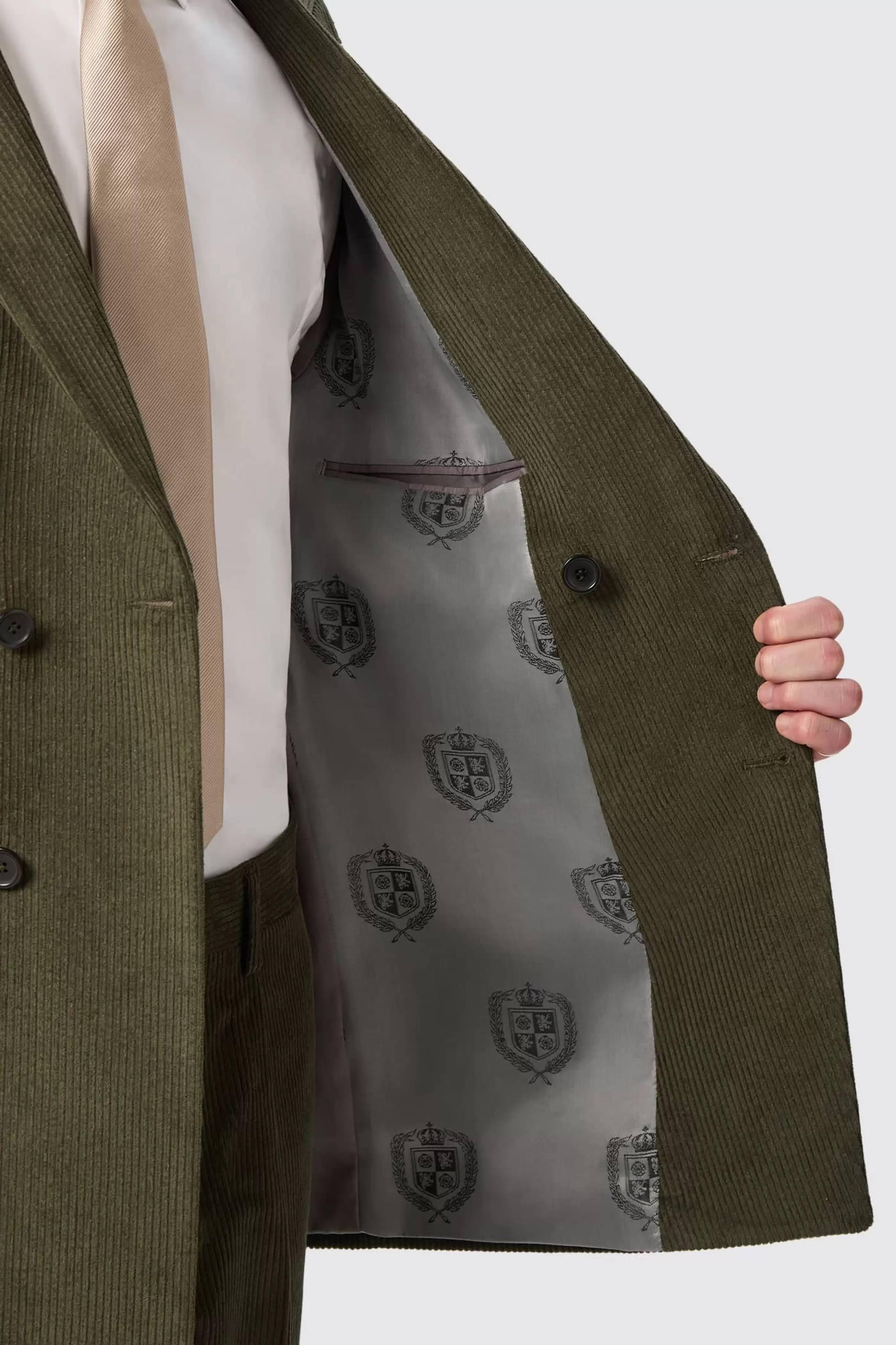Brisbane Slim Fit Green Corduroy Double Breasted Suit | Twisted Tailor Discount