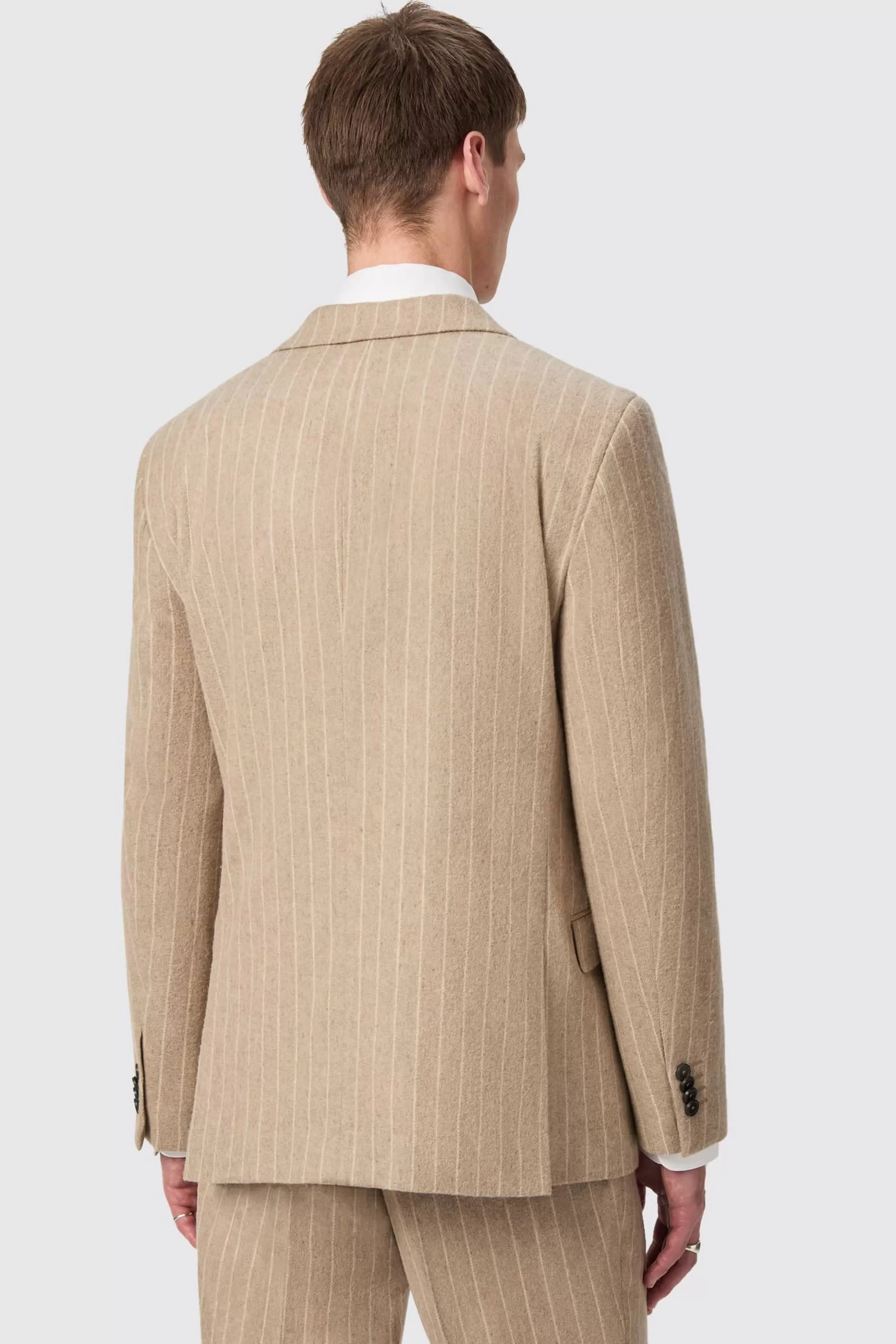 Cornwall Slim Fit Beige Pinstripe Double Breasted Suit | Twisted Tailor Cheap