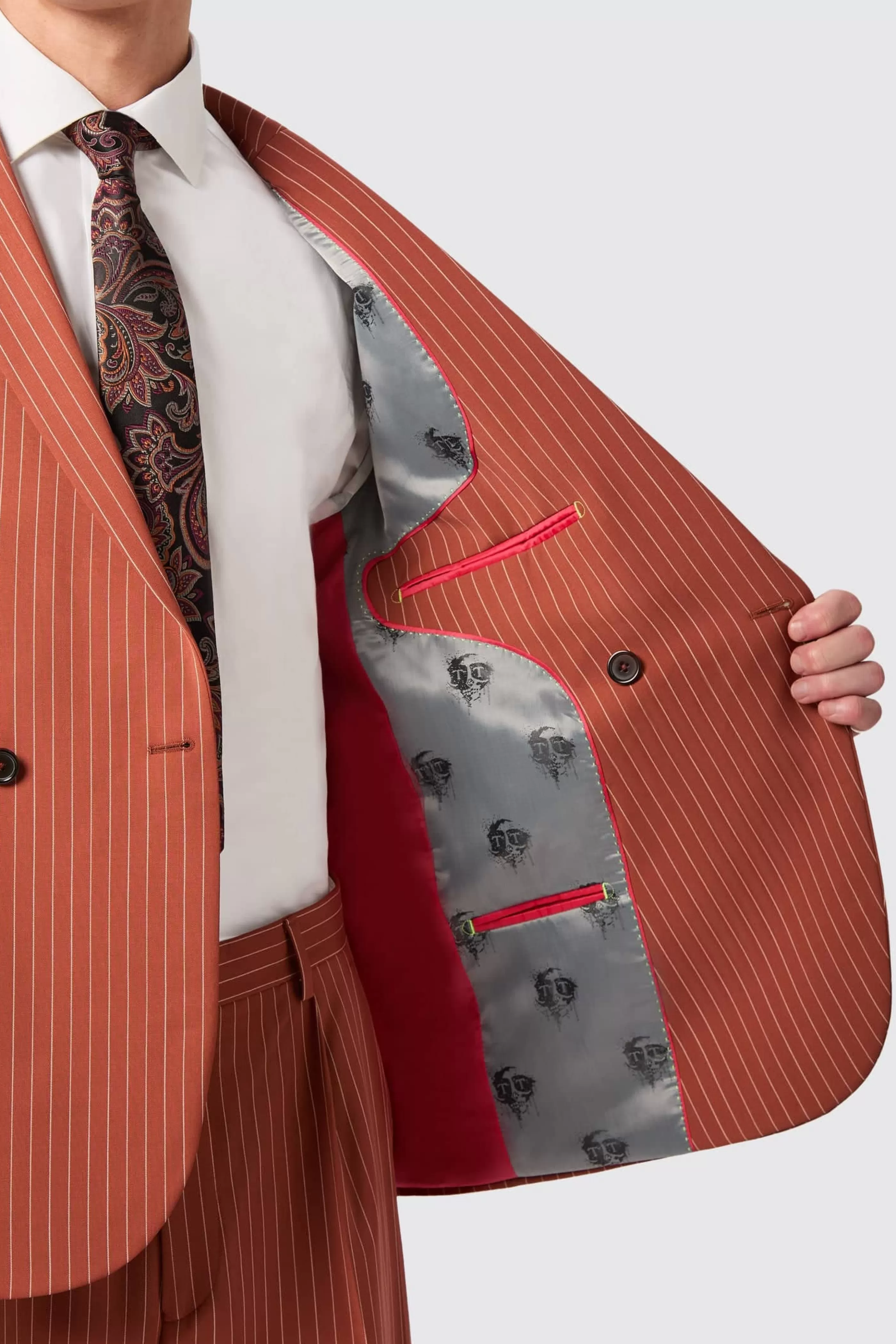 Cortese Oversized Burnt Orange Pinstripe Jacket | Twisted Tailor Shop