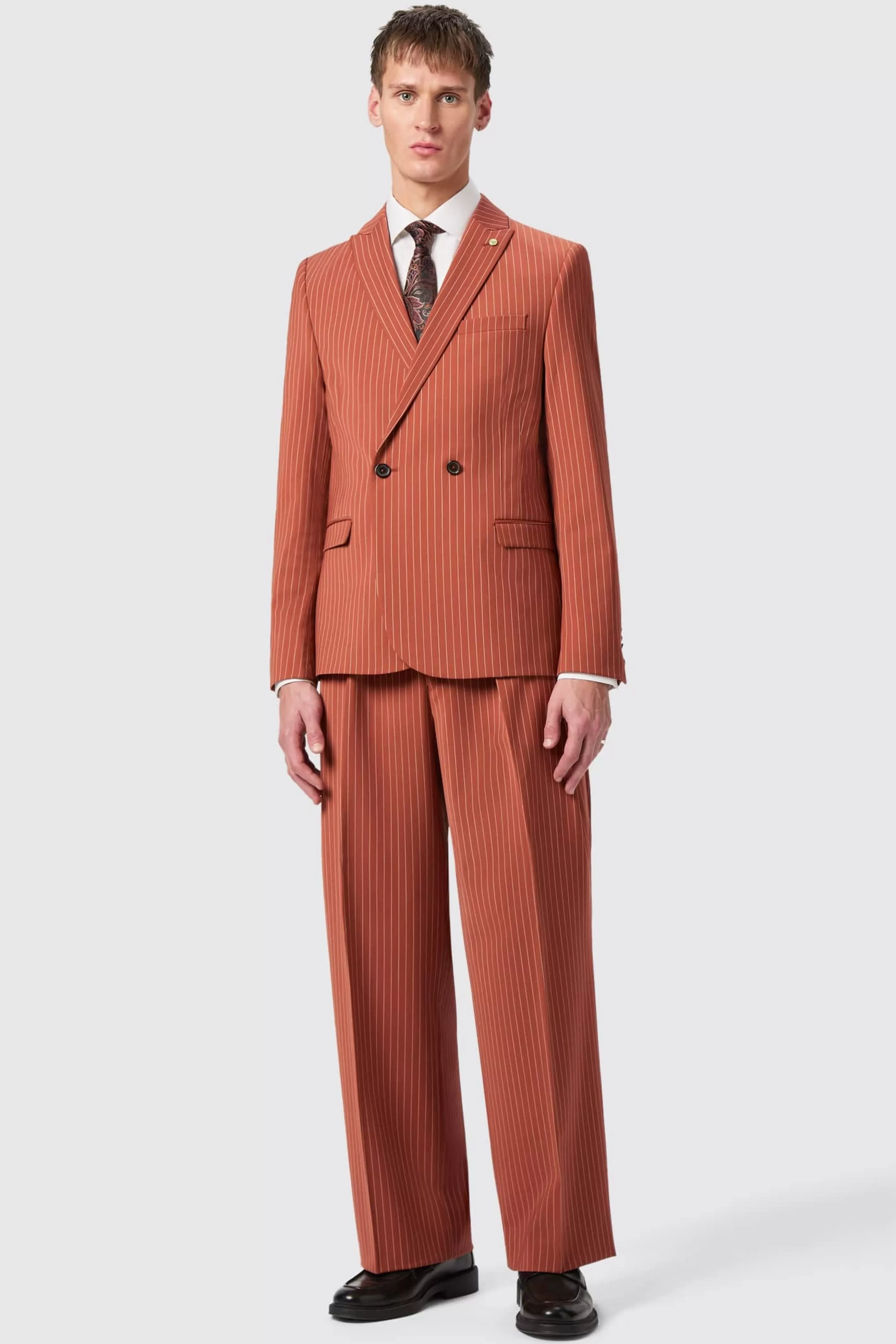 Cortese Oversized Burnt Orange Pinstripe Suit | Twisted Tailor Best Sale