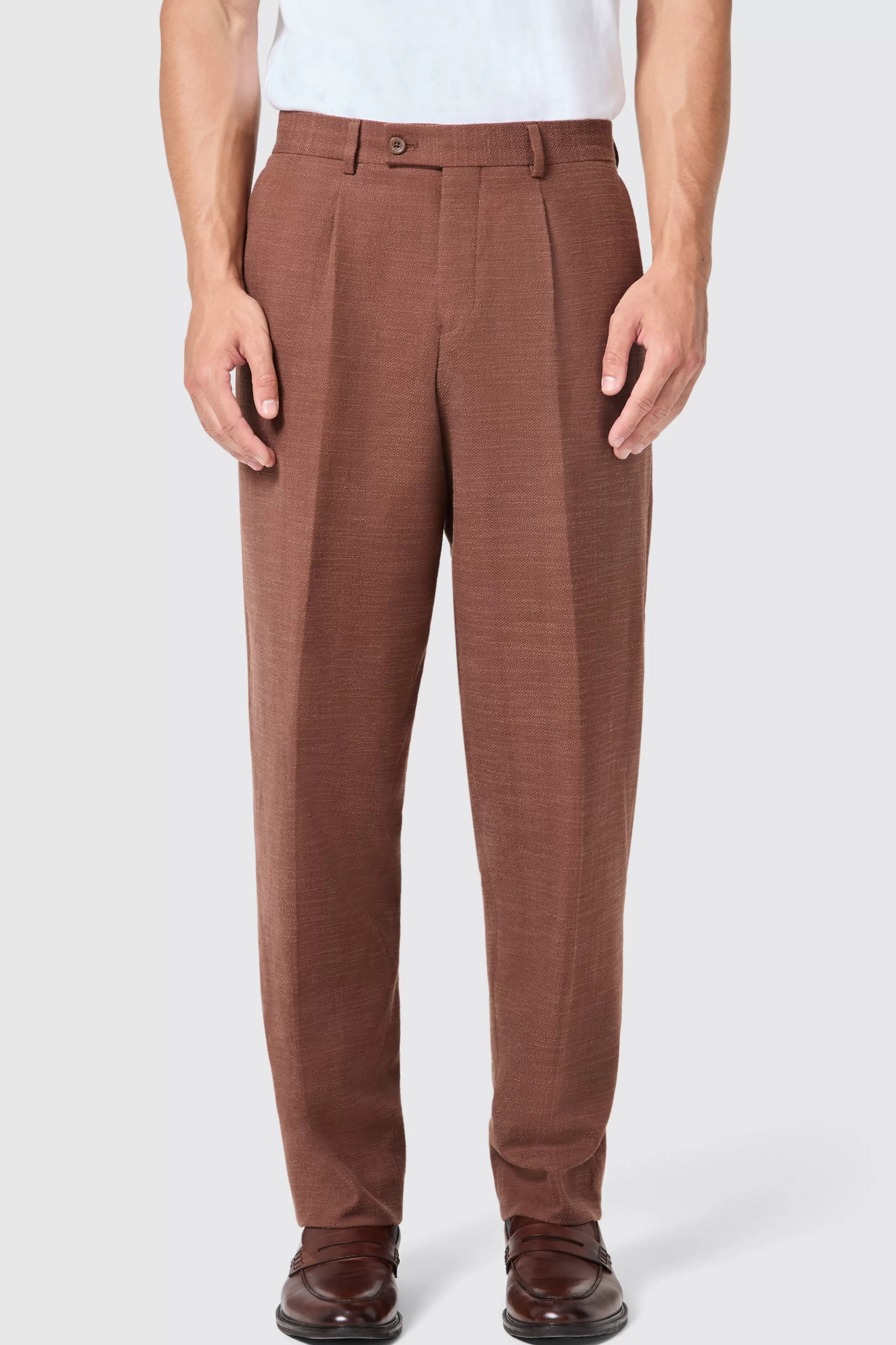 Lisandro Oversized Brown Cotton Trousers | Twisted Tailor Fashion