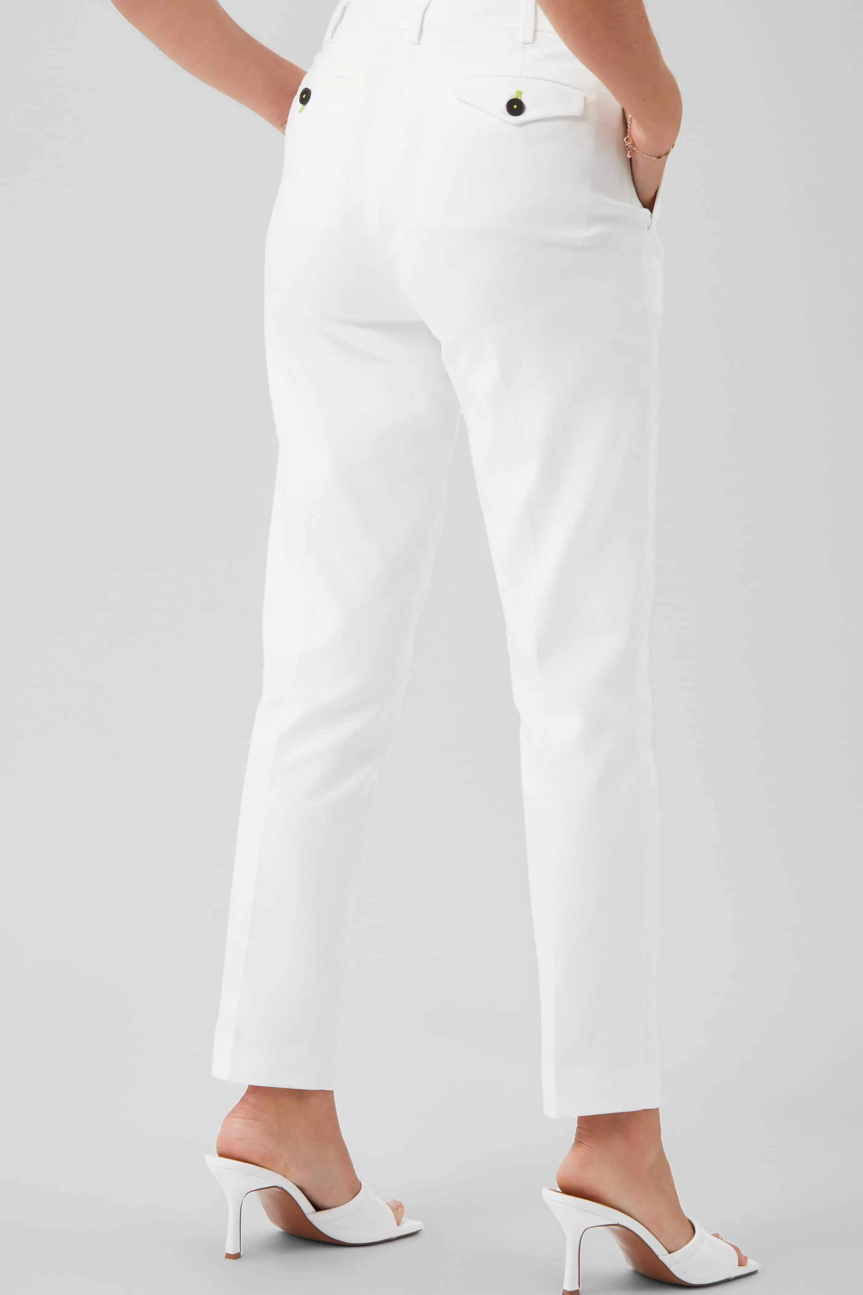 Sian Skinny Fit White Cotton Trousers | Twisted Tailor Discount