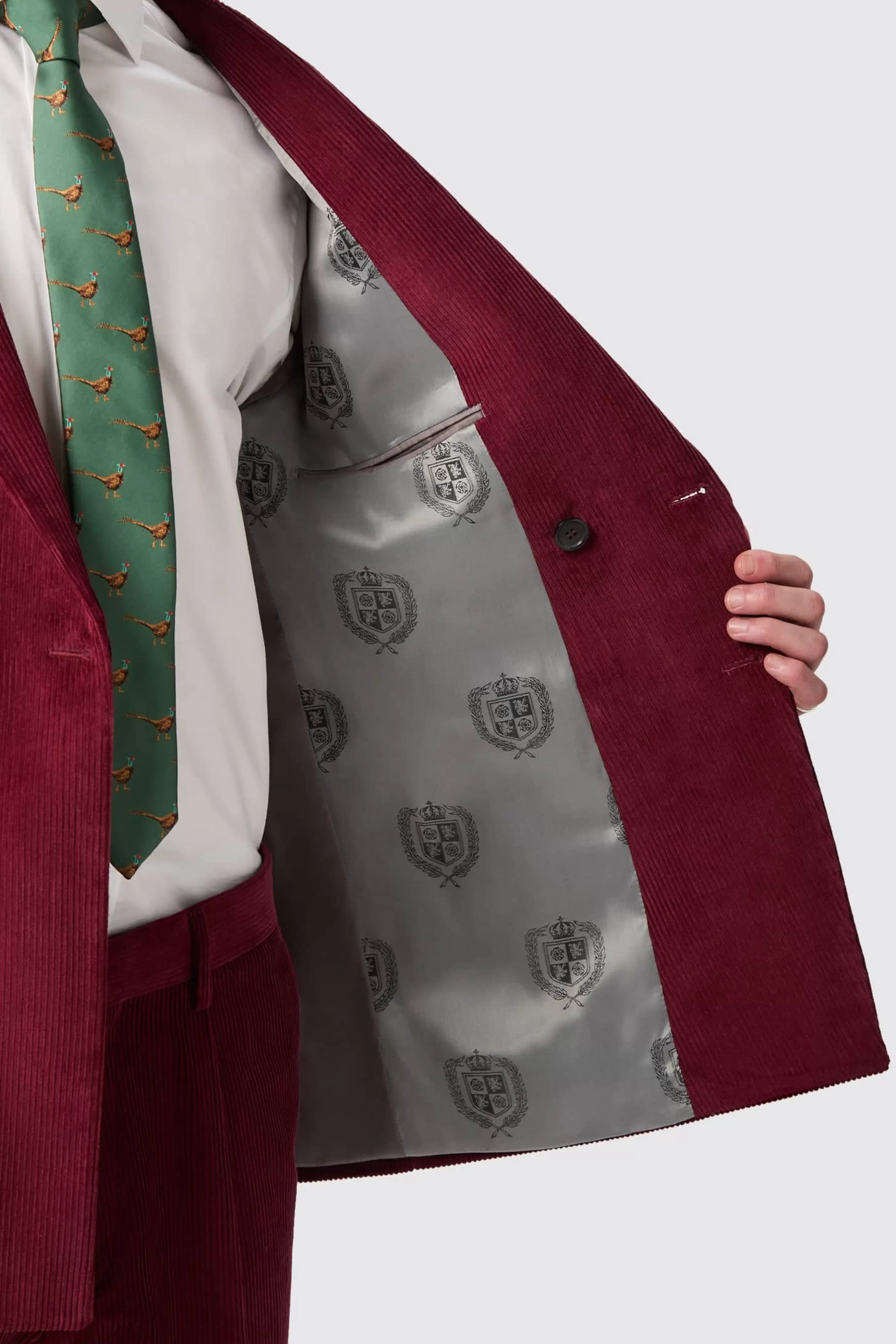 Waugh Slim Fit Burgundy Corduroy Double Breasted Suit | Twisted Tailor Outlet